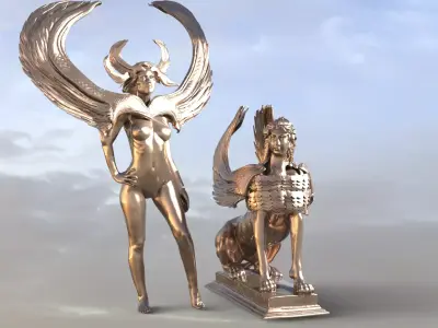 Egyptian Female Seth sculptures  3D model