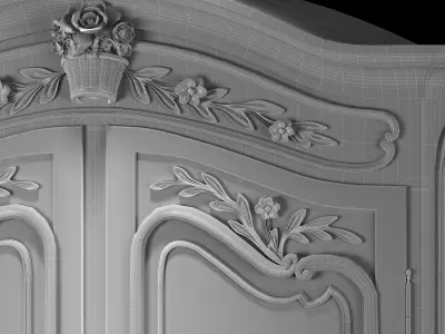 classical soft wardrobe 3D model