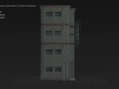 Asian Old Building Low-poly 3D model