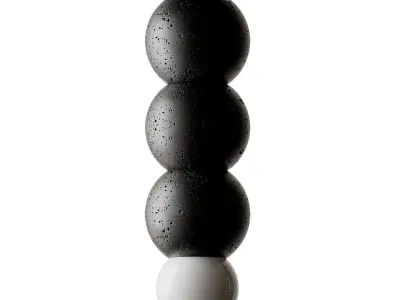 Lava Stone and Aluminum Pendant Light Ooops by Buzao 3D model