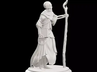 Necromancer Fantasy RPG Miniature On Base 3D print model