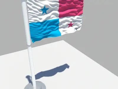 Republic of Panama flag 3D model