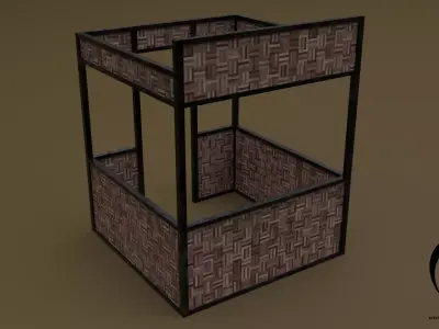 Stall stand 02 R Low-poly 3D model