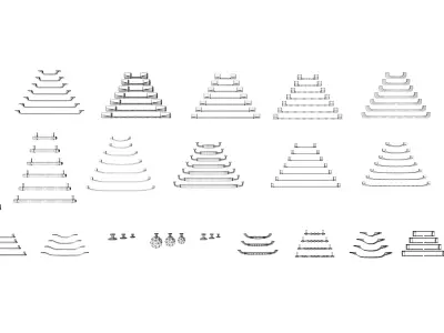 Furniture Fittings Mega Pack - Door Handles Knobs 3D model