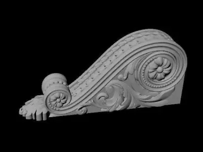 pilaster ornate door handle 3D model