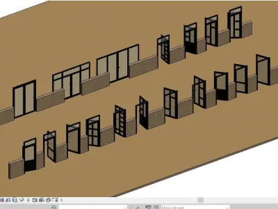 Customized xingfa aluminum doors Low-poly 3D model