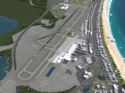 Gold Coast Airport Low-poly 3D model