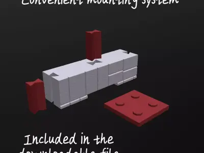 Medieval Floor to Wall Connector Tile Snap-Fit Modular print 3D print model