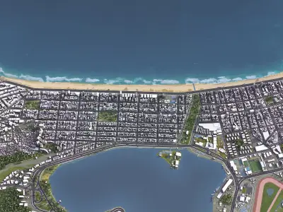 Ipanema - 3D City Model Low-poly 3D model