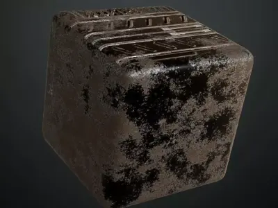 Rusted Metal Plate Transparent PBR Seamless Texture