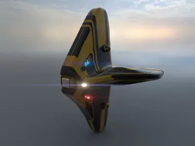 X spaceship -  Gunship  3D model