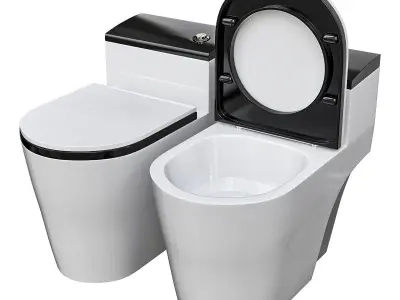 Dual-flush Elongated One-piece Toilet 3D model