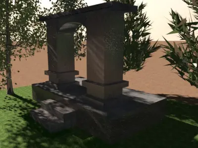 Rock Gate  Low-poly 3D model