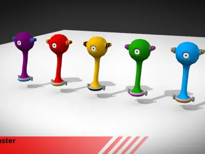 Low poly alien monster Low-poly 3D model