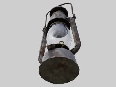 Oil Lamp 1D Low-poly 3D model