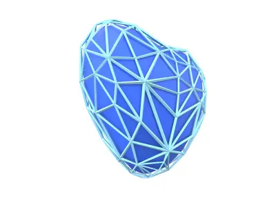 Stylish Heart V4 015 Low-poly 3D model