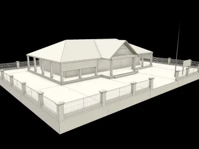 health center or Hospital or Puskesmas Low-poly 3D model