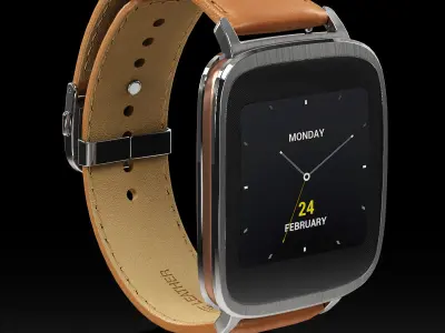 Asus ZenWatch WI500Q smartwatch Low-poly 3D model