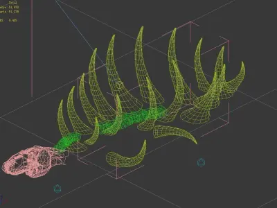 Seabed animal fossil 02 3D model