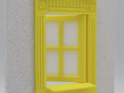 Functional Single window style 4 multi-color and multi-material  3D print model