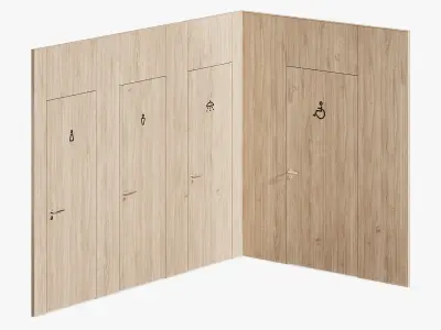 Sanitary partition with designations 3D model