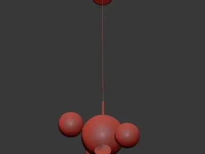 Clear Glass Ball Futuristic Chandeliers Art Deco Pendant Lamp 3D model