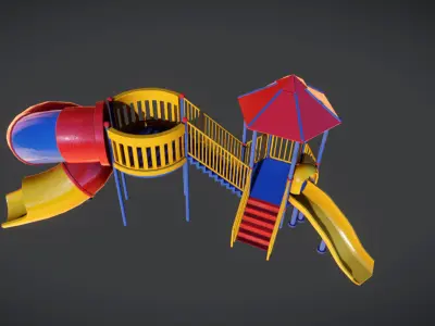Playground Slide 3D model Low-poly 3D model