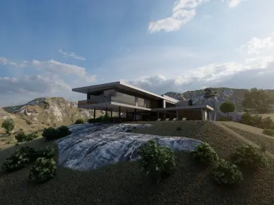 Casa Scene-villa-modern house 3D model 76