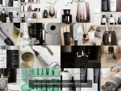 bathroom accessories Collection  3D Model Pack