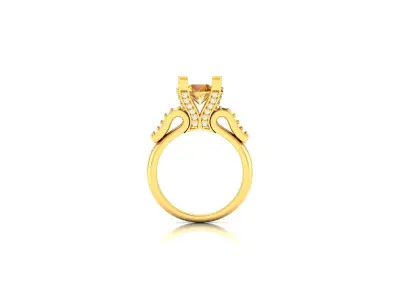 Women Solitaire Engagement Wedding Ring 3D print model get