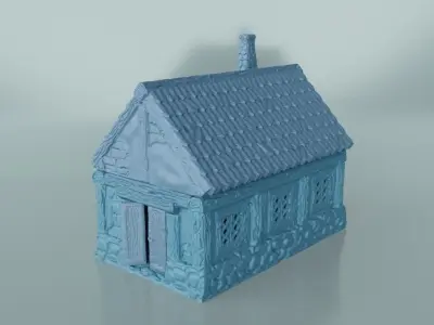 Medieval House Long - Tabletop Gaming Free 3D print model