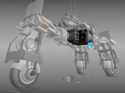 Futuristic Living Module Basic Version Low-poly 3D model