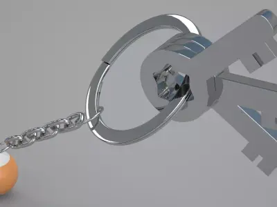 M Snooker Ball with Keychain 3D model