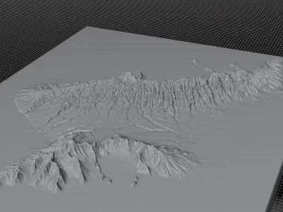 Oahu island full 3d model terrain 3D model
