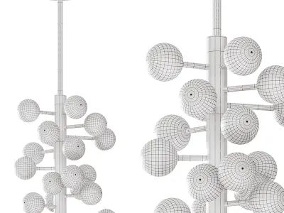 Globo Clear 5 Light Chandelier by JONATHAN ADLER 3D model