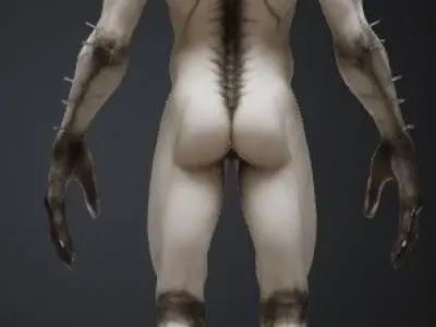 white humanoid creature 3D model