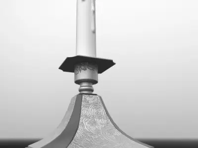 Candle On Stand 3D model