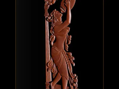 Door 3D Design relief for CNC 3D print model