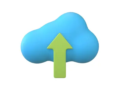 Cloud Upload Icon v1 002 Low-poly 3D model