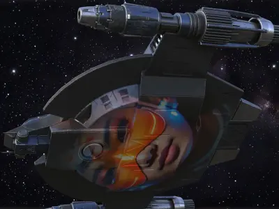 Lancer Class Spaceship Angel AI86 Low-poly 3D model