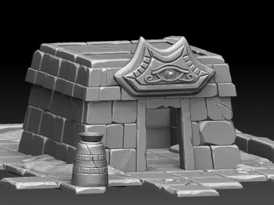 Temple high poly egyptian 3D model