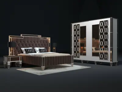 BED MODEL 3 bedroom set 3D model