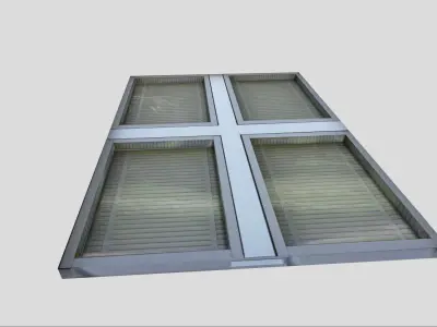 low poly window 3 with four squares in it Low-poly 3D model