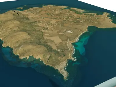 Favignana island 3d model terrain Low-poly 3D model