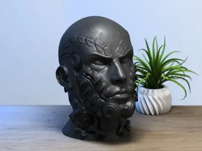human robot dragon Headphone Stand 3D print model