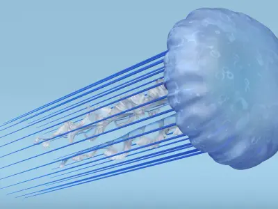  Electric Blue Jellyfish Rigged 