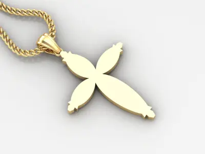 Light Gold 18K Cross Pendant 1CP093 3D print model