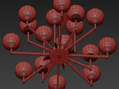 Ball Valley Chandelier 16 3D model