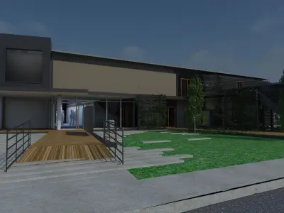 Veterinary Clinic Building Low-poly 3D model