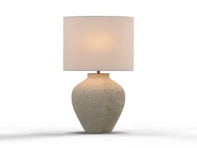 Corfu Cream Table Lamp Drum Shade 3D model